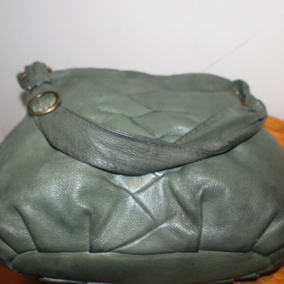 $399 Avorio Made In Italy Soft Leather "Ruched" Hobo Shoulder Bag Purse - Picture 7 of 8